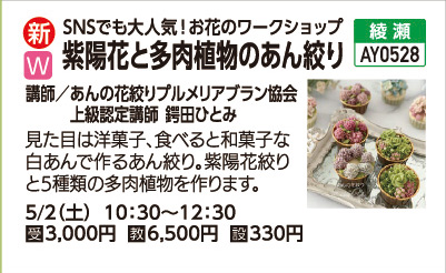 紫陽花と多肉植物のあん絞り
