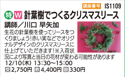 針葉樹でつくるクリスマスリース