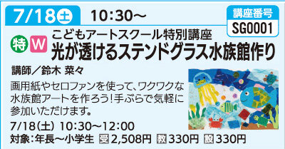 光が透けるステンドグラス水族館作り